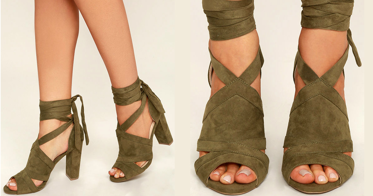 steve madden olive green lace up sandals