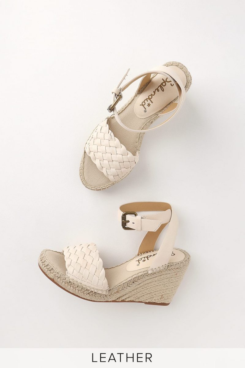 leather espadrille wedges